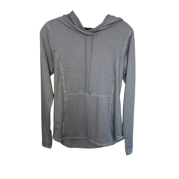 RBX Gray Striped Hoodie Long Sleeve Mens Size M Polyester & Spandex Blend - Picture 1 of 6